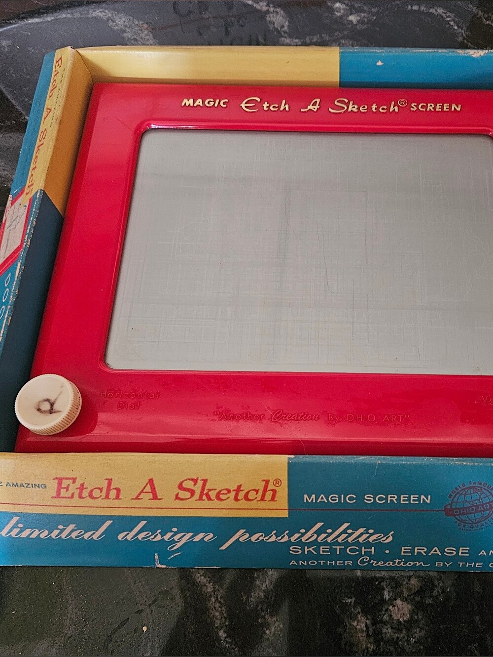 Vintage 1960s Ohio Art Etch A Sketch No. 505 Magic Screen Toy with Original Box
